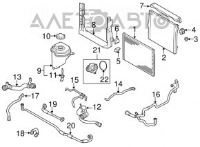 Additional cooling radiator BMW X5 F15 14-18 4.4T