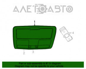 Ceiling light front Chrysler 300 11- under sunroof black