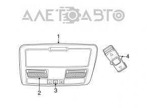 Ceiling light front Chrysler 300 11- under sunroof black