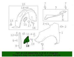 Front right fender liner Chevrolet Equinox 10-13