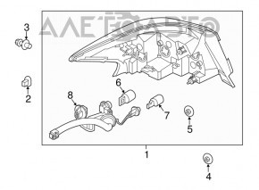 Light outer wing left Nissan Sentra 16-19 rest