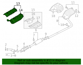 Front underbody heat shield Hyundai Sonata 11-15