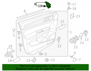 Door corner plug front right VW Atlas 18-23