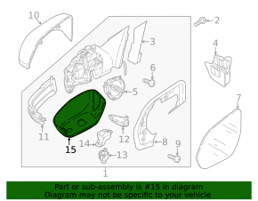 Left side mirror cover for VW Atlas 18-25 (lower) without camera