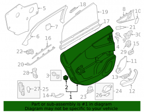 Door trim panel rear left Audi A6 C7 12-18 black leather, insert and armrest black leather, with handle