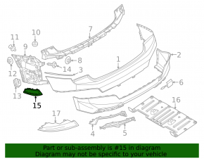 Left rear bumper absorber for BMW iX 2021-2025 (without sport trim, bumper cover & components)