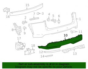 Lexus NX300h 15-21 rear bumper lip structure
