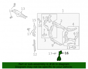 Left radiator deflector for Lexus RX400h 06-08