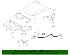 Lexus GS 13-19 Hood Release Cable