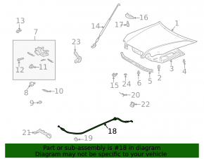 Lexus IS200 IS300 99-05 Hood Release Cable