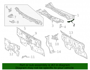 Windscreen wiper seal right Toyota Sienna 21-25