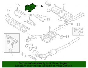 Heat shield muffler rear VW Beetle 12-19
