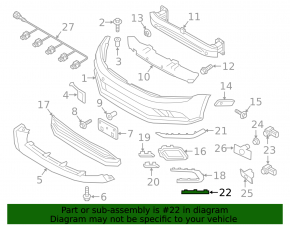 Insert in the side grille of the front bumper, right VW Jetta 16-18 USA Wolfsburg