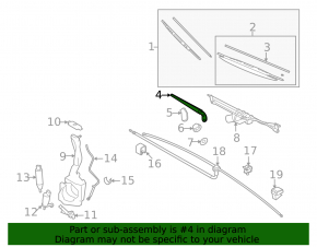 Wiper arm front right Mini Cooper Clubman R55 07-14