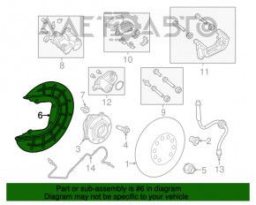 Rear left brake disc cover Jeep Renegade 15-18