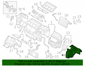Bare body air conditioner, left side Subaru Outback 10-14