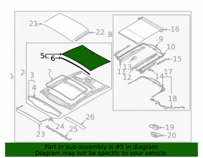 Rear panoramic glass for Kia K5 21-26