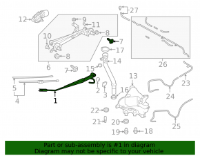Right wiper arm for Subaru Forester 25-26