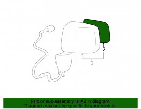Right mirror element for Lexus RX300 98-03