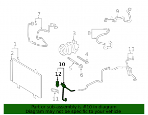 Lexus LS460 07-17 short heater-condenser air conditioner hose