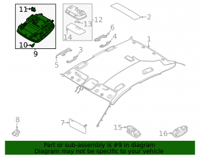 Front light Hyundai Sonata 20-22 without panorama, with open garage, gray