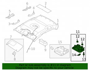 Rear light for Hyundai Elantra 21-23 without sunroof, dark gray