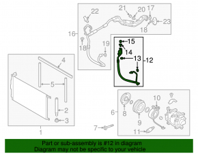 Air conditioning tube condenser-compressor Hyundai Elantra AD 17-18 2.0