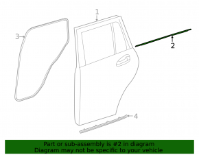 Door molding, central, rear left, Mercedes GLK-class X204 10-15