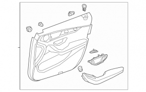 Front left door panel for Mercedes GLC 16-22, black leather, AMG pack