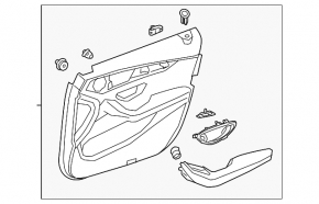 Front left door panel for Mercedes GLC 16-22, black leather, AMG pack