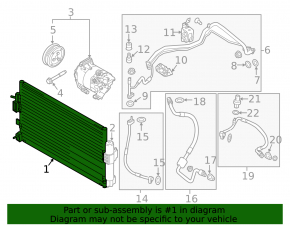 Air conditioning radiator condenser Ford Focus mk3 15-18 1.0T rest