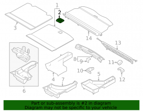 Lincoln MKX 16-18 trunk floor black, handle defect