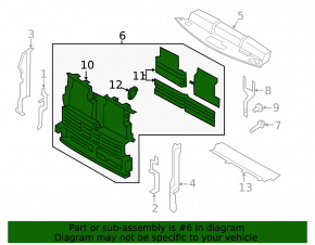 Radiator deflector blinds assembly Ford Edge 19-24 2.0T, 2.7T with a motor for radar