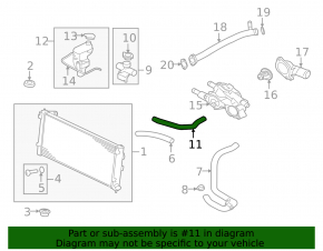 Lower cooling pipe Mitsubishi Outlander 08-13 2.4
