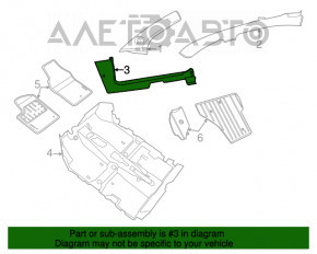 Door sill trim front left Fiat 500 12-19 black, scratch