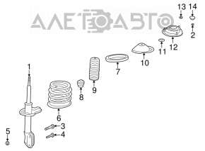 Front right shock absorber for Subaru Impreza 98-00
