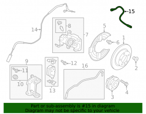 Brake hose rear right Mini Cooper Countryman R60 10-16