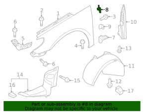 Right upper wing bracket VW CC 09-17