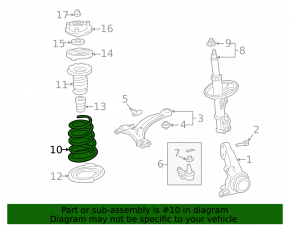 Front left spring for Toyota Camry v30 2.4