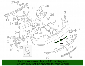 Bracket for foot opening sensor for the trunk door Audi A6 C7 12-18