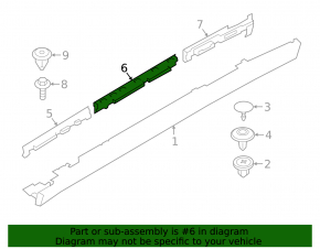 Right center threshold bracket for BMW X2 F39 18-23