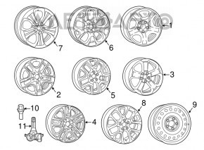 Wheel disk R17 Jeep Compass 17-22