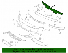 Front Bumper Mount Central Infiniti QX30 17-19