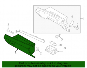 Glove box, glove compartment Kia Optima 16-20 gray
