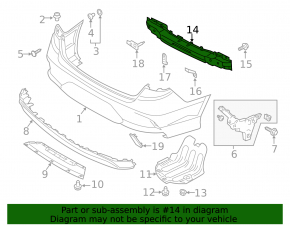 Rear bumper reinforcement Hyundai Sonata 18-19 hybrid