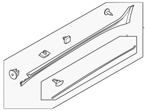 Left threshold Hyundai Sonata 20-22 complete, black, broken fasteners