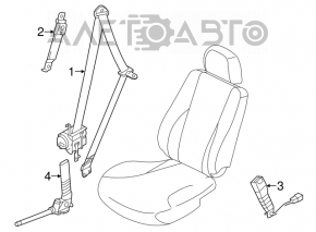 Passenger seat belt Hyundai Elantra UD 11-13