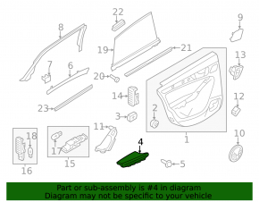 Rear left door panel armrest trim for Audi Q5 8R 09-17 black, scratches