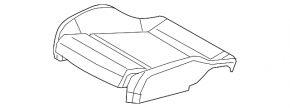 Audi A4 B9 20-25 passenger seat cushion upholstery, black leather, gray stitching, heated, scratches