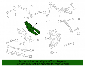 Lower control arm under the rear left spring, Porsche Cayenne 19-26